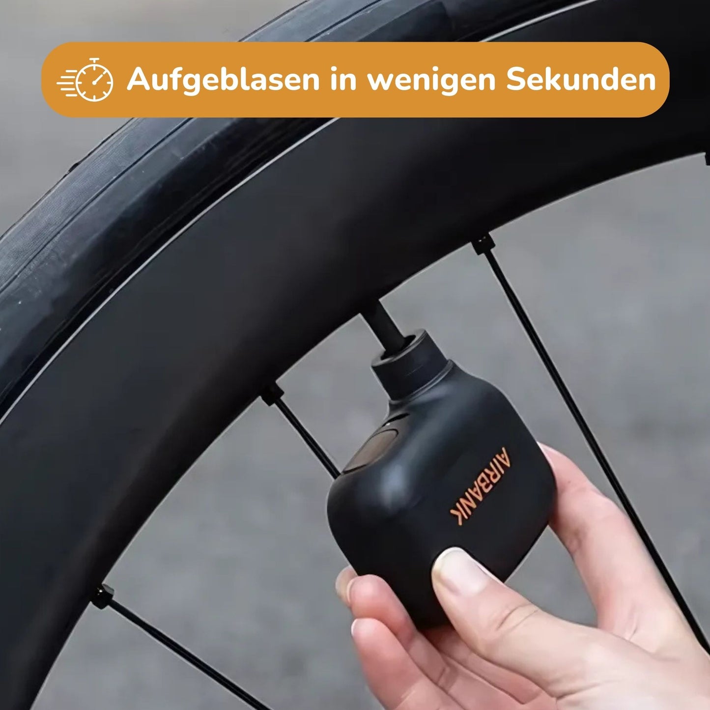 Airbank Mini-Luftpumpe: Schnelles Aufpumpen von Fahrradreifen in Sekundenschnelle.