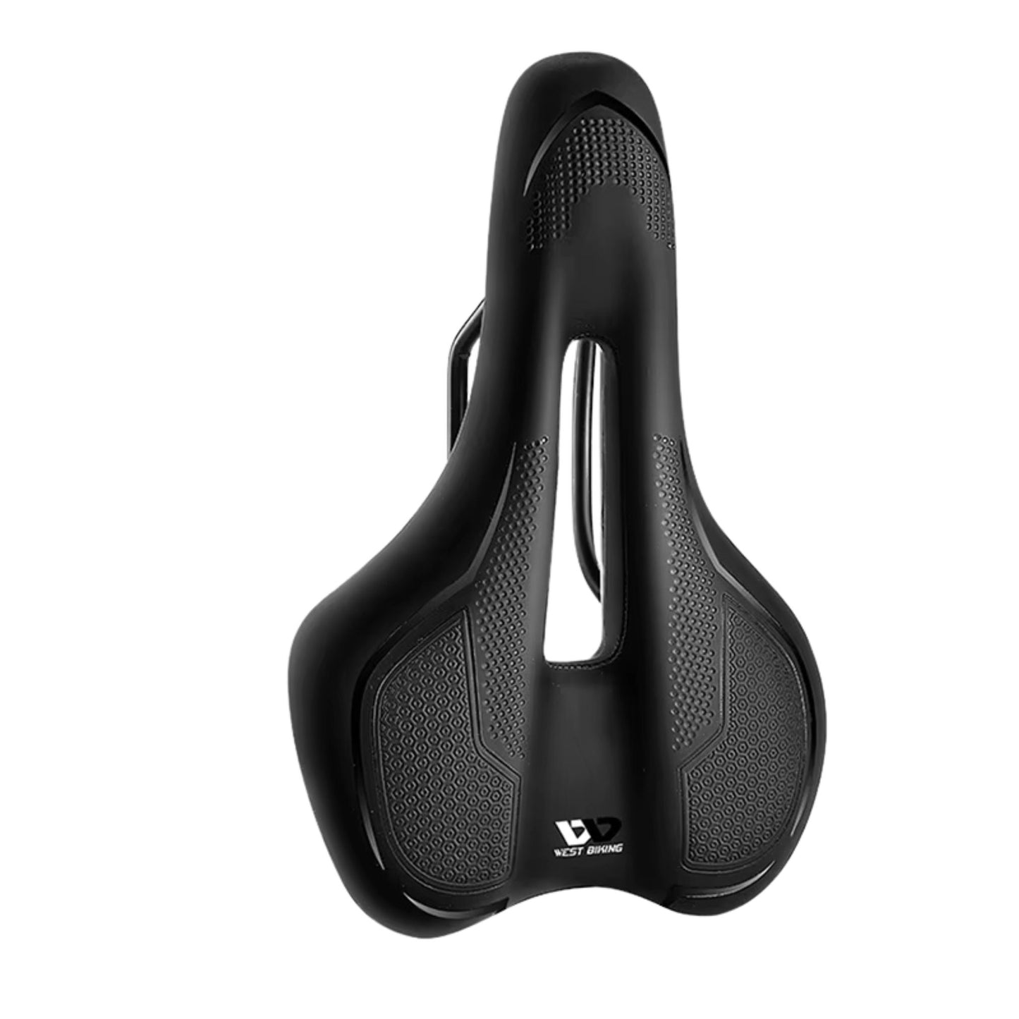 Fahrradsattel Deluxe Komfort, Variante MTB Schwarz, freigestellt. Schockabsorbierender Sattel für Mountainbikes