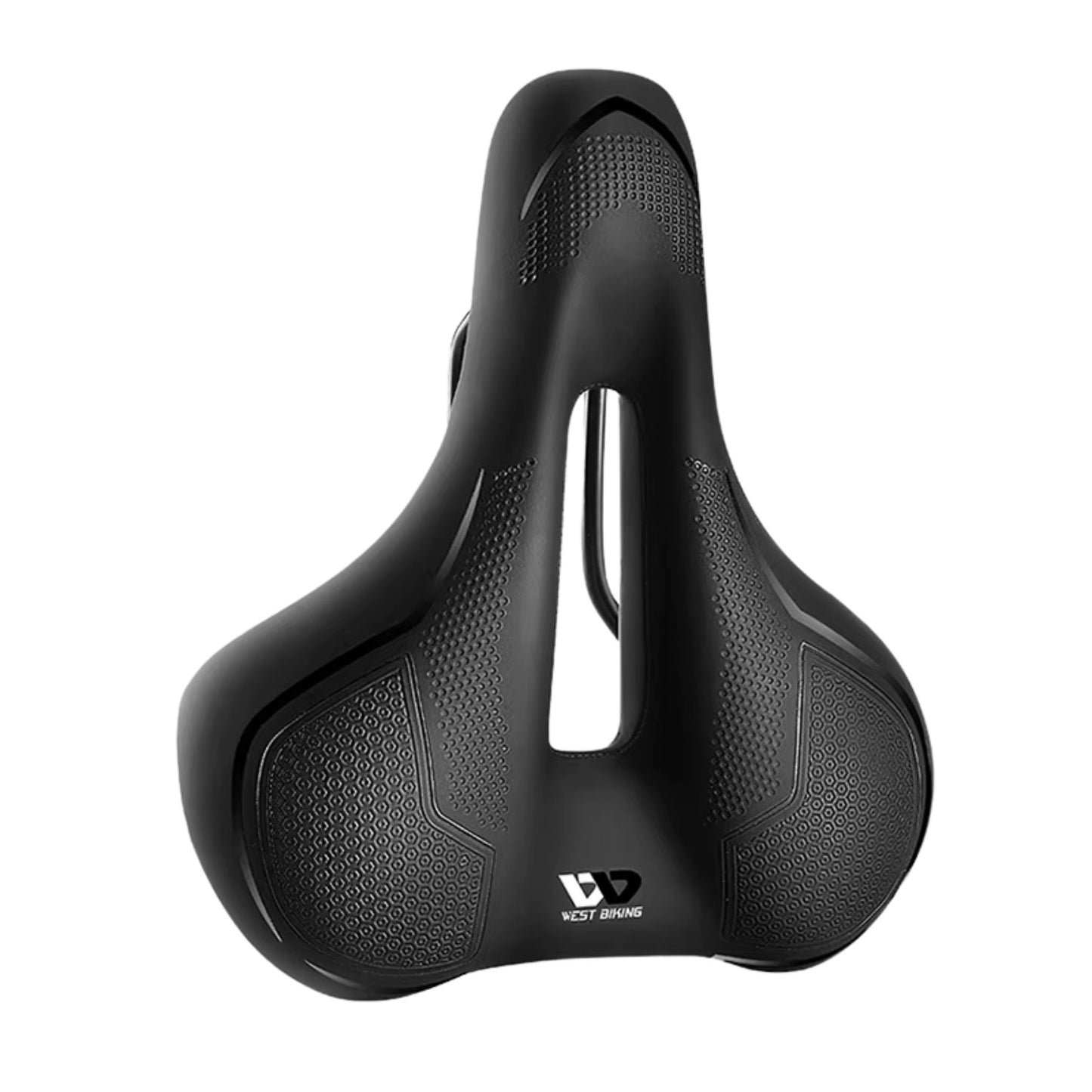 Fahrradsattel Deluxe Komfort, Variante City Bike Schwarz, freigestellt. Bequemer Sattel für Citybikes.