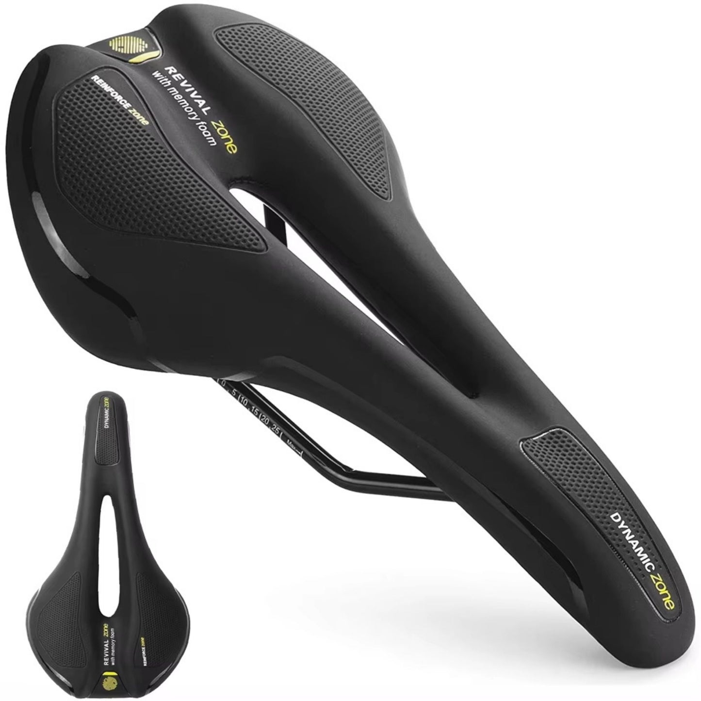 Offroad Mountainbike Sattel – Draufsicht. Zeigt die ergonomische Form und die Aussparung für optimale Druckentlastung.