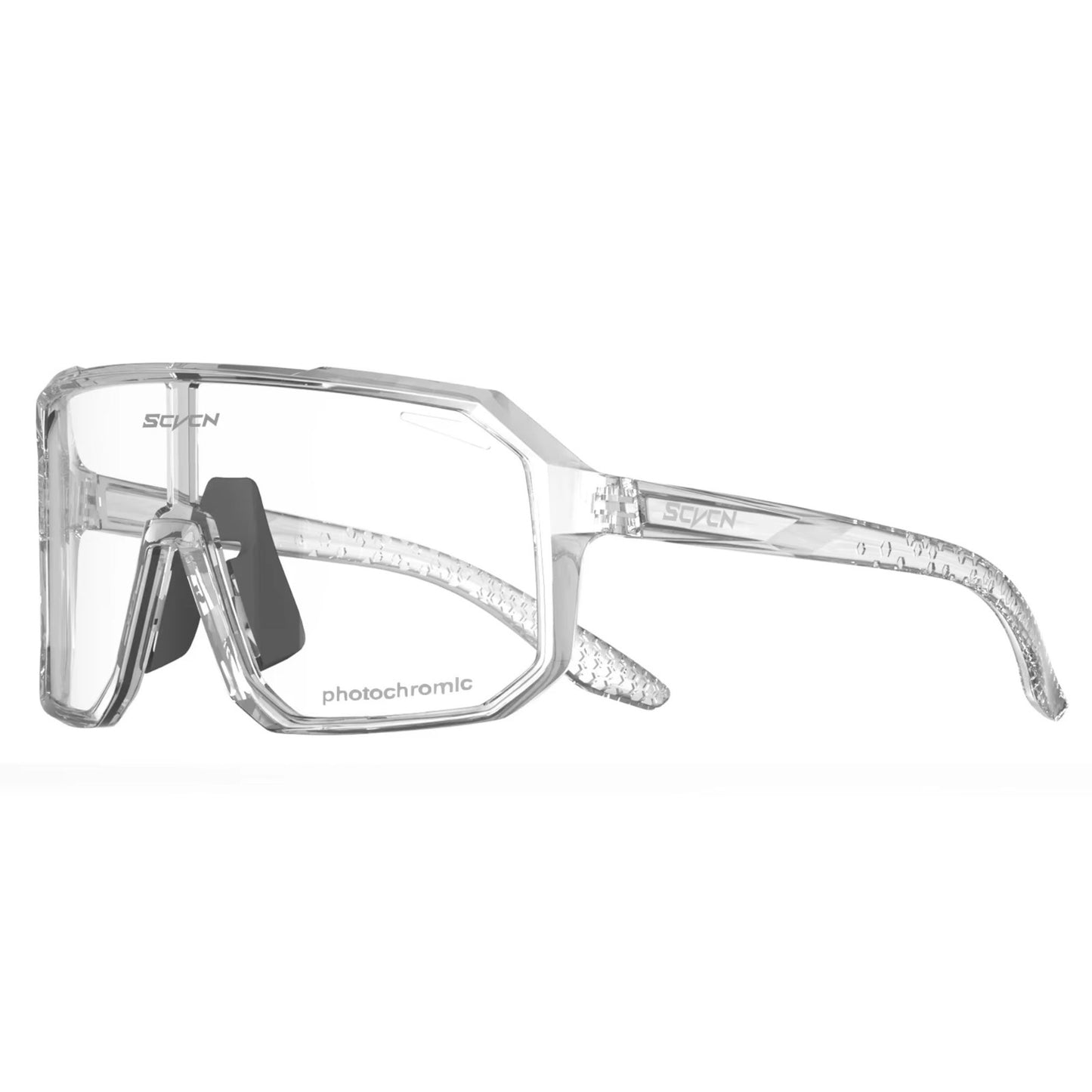 Transparente Photochroma Fahrradbrille, minimalistisch und strapazierfähig