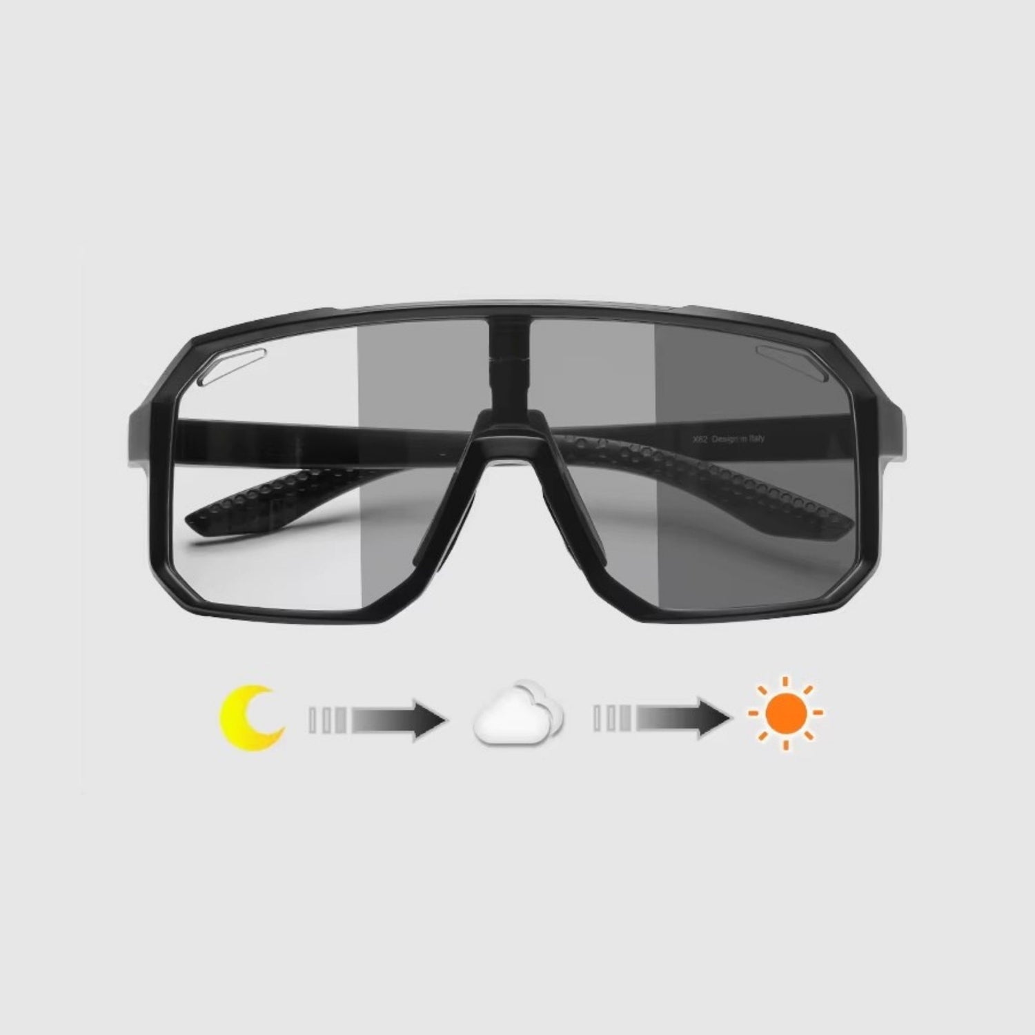 Brille zeigt variable Farbtöne bei unterschiedlichen Lichtverhältnissen