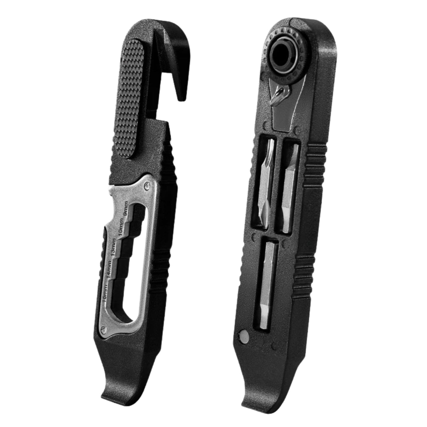 Alt-Text: 16-in-1 Fahrrad Multitool und Reifenheber Set auf weißem Hintergrund, kompakt und bereit für Reparaturen