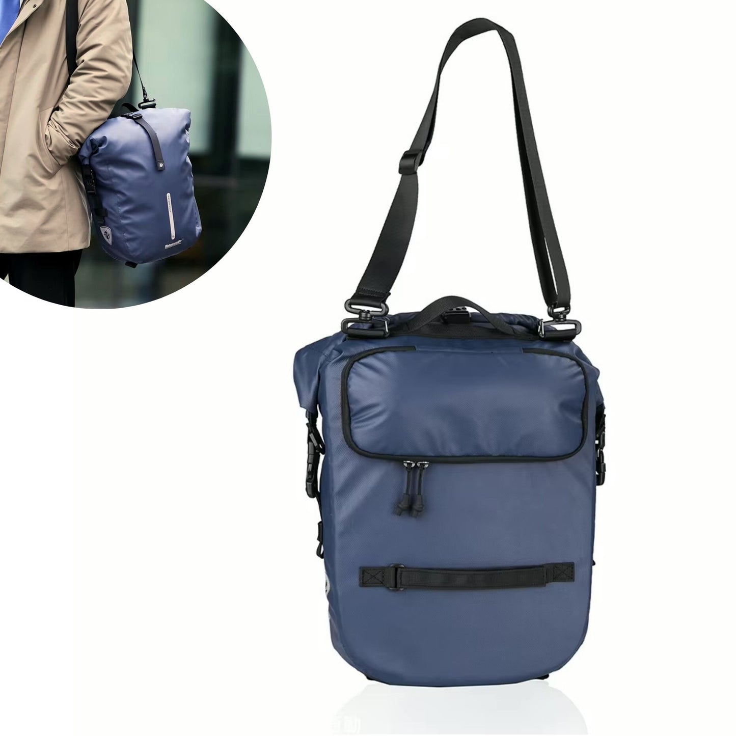 Rhinowalk Fahrradtasche 20L als Umhängetasche: Vielseitige Nutzung für Stadt und Land.