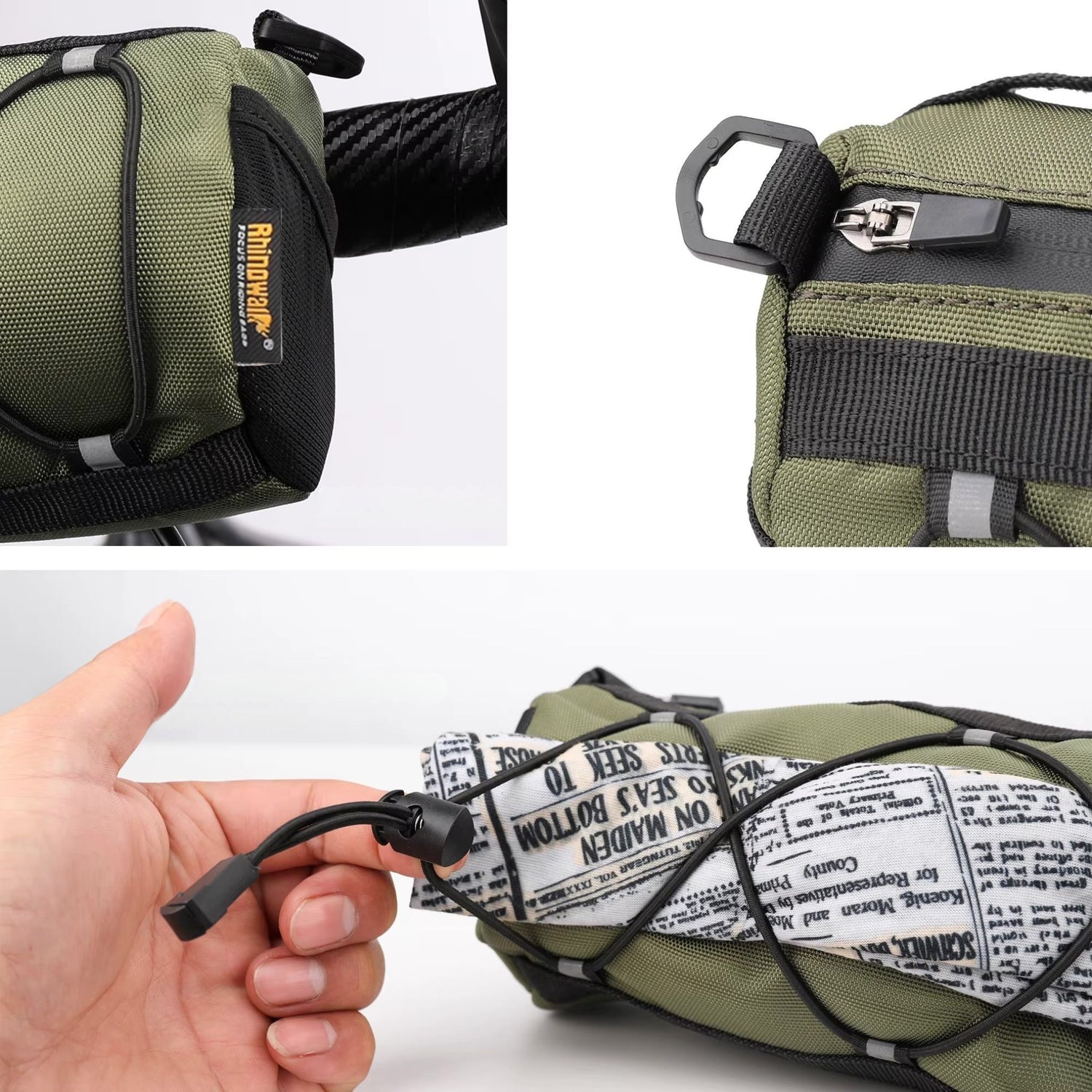 Rhinowalk Bickepacking Fahrradtasche, Lenkertasche, reflektierend und stylisch, Umhängetasche, Hochwertige Details, saubere Verarbeitung