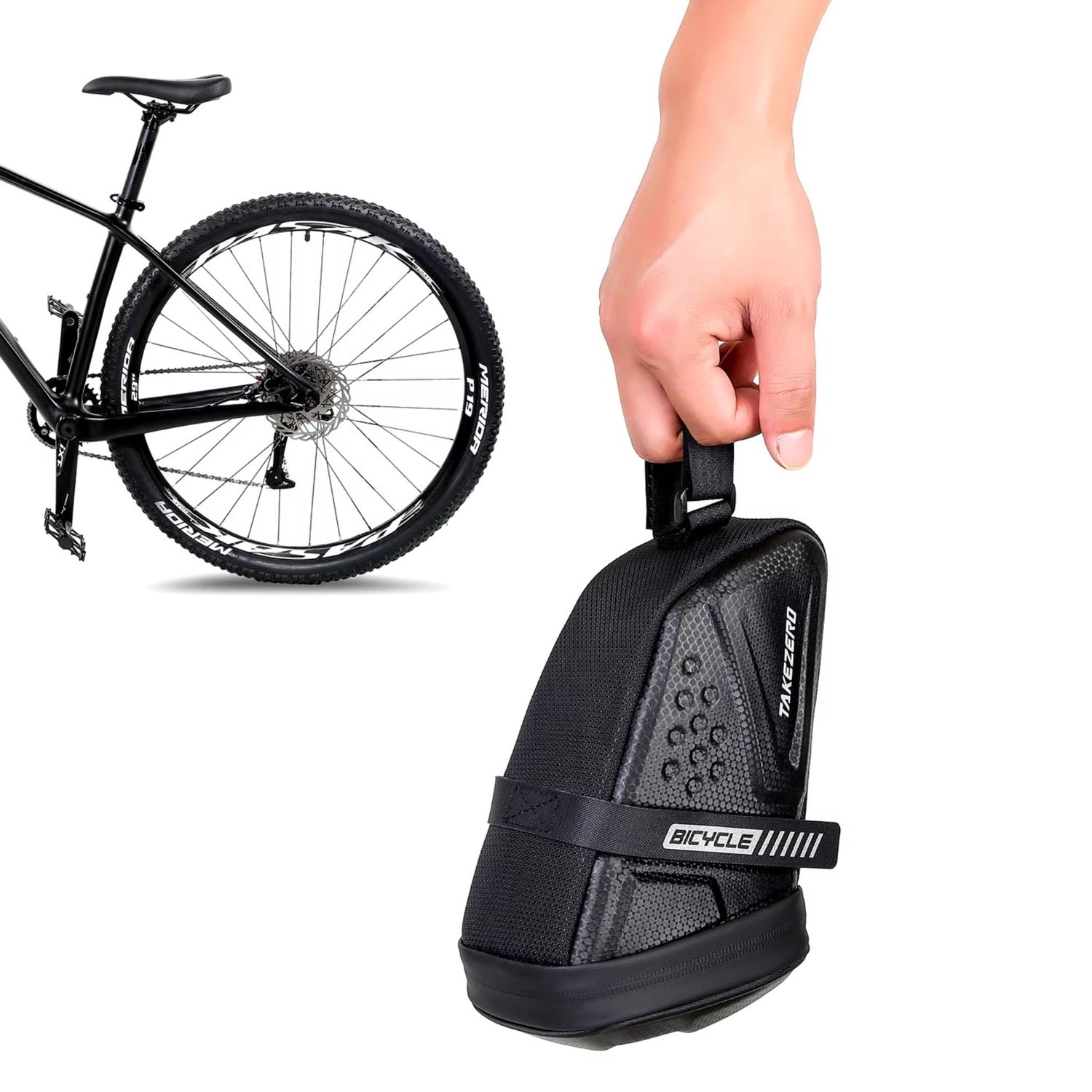 Ultraleicht und vielseitig: Die Takezero Satteltasche kann auch als kleine Umhängetasche getragen werden. Perfekt für unterwegs.