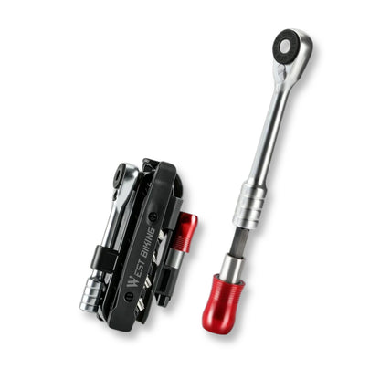 WEST BIKING Fahrrad Multitool 14-in-1 mit Ratsche & Reifenheber