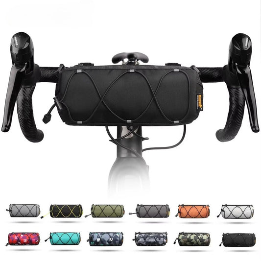 Rhinowalk Bickepacking Fahrradtasche, Lenkertasche, reflektierend und stylisch, Umhängetasche, schwarz