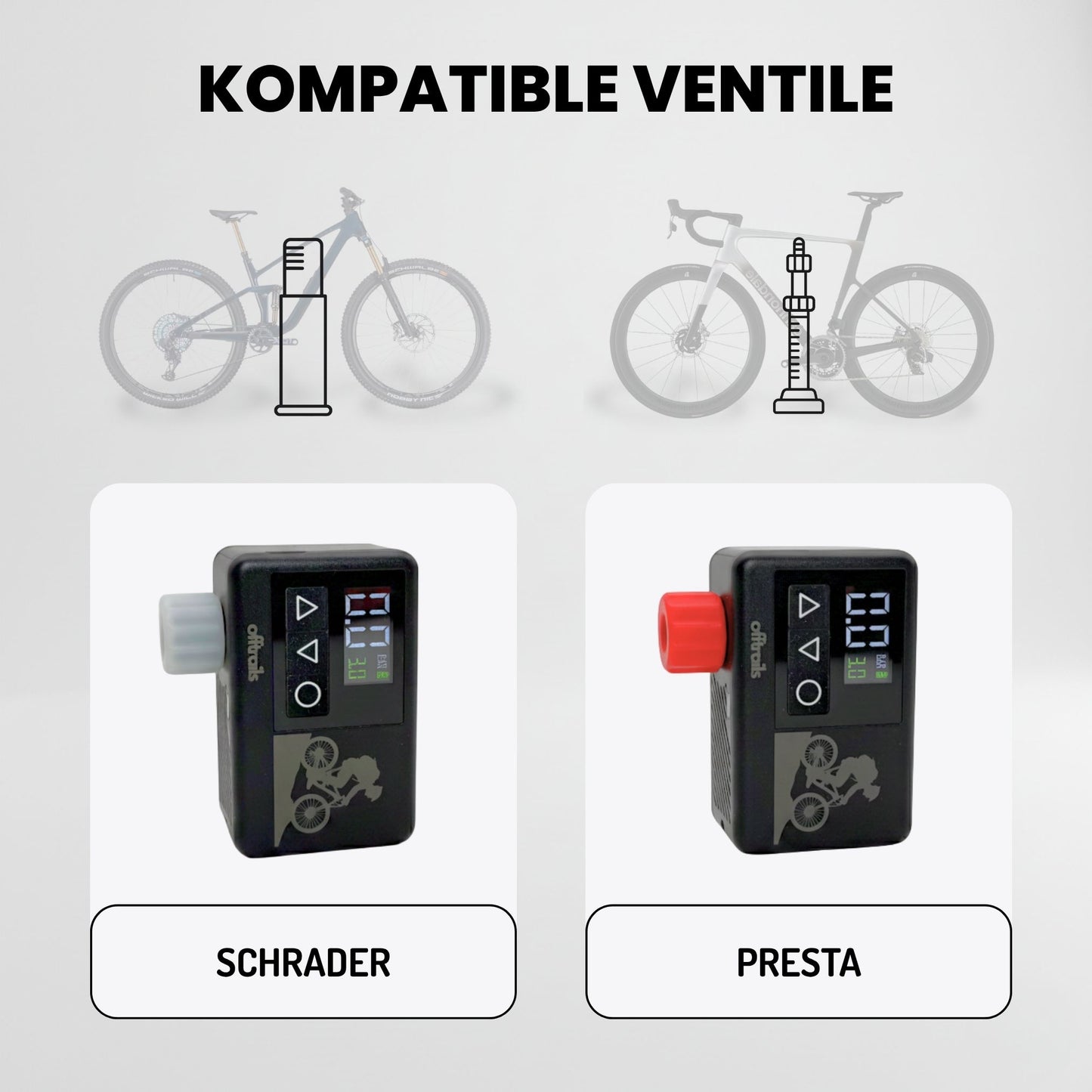 offtrails e-Pump - Elektrische Mini-Fahrradpumpe